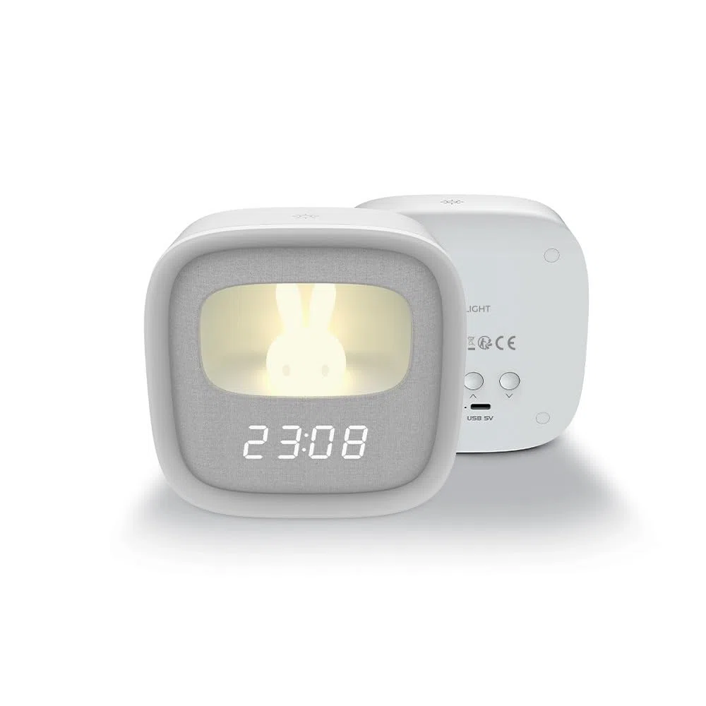 PURE FNL-06 AURORA LED Sveglia Night Bunny Light bianca quadrata