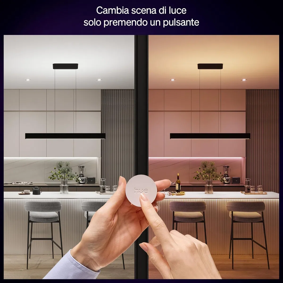 Philips Hue Smart Button, Nuova Generazione, Wireless, Controllo Luce Smart, Accessorio per Zona Living e Bagno