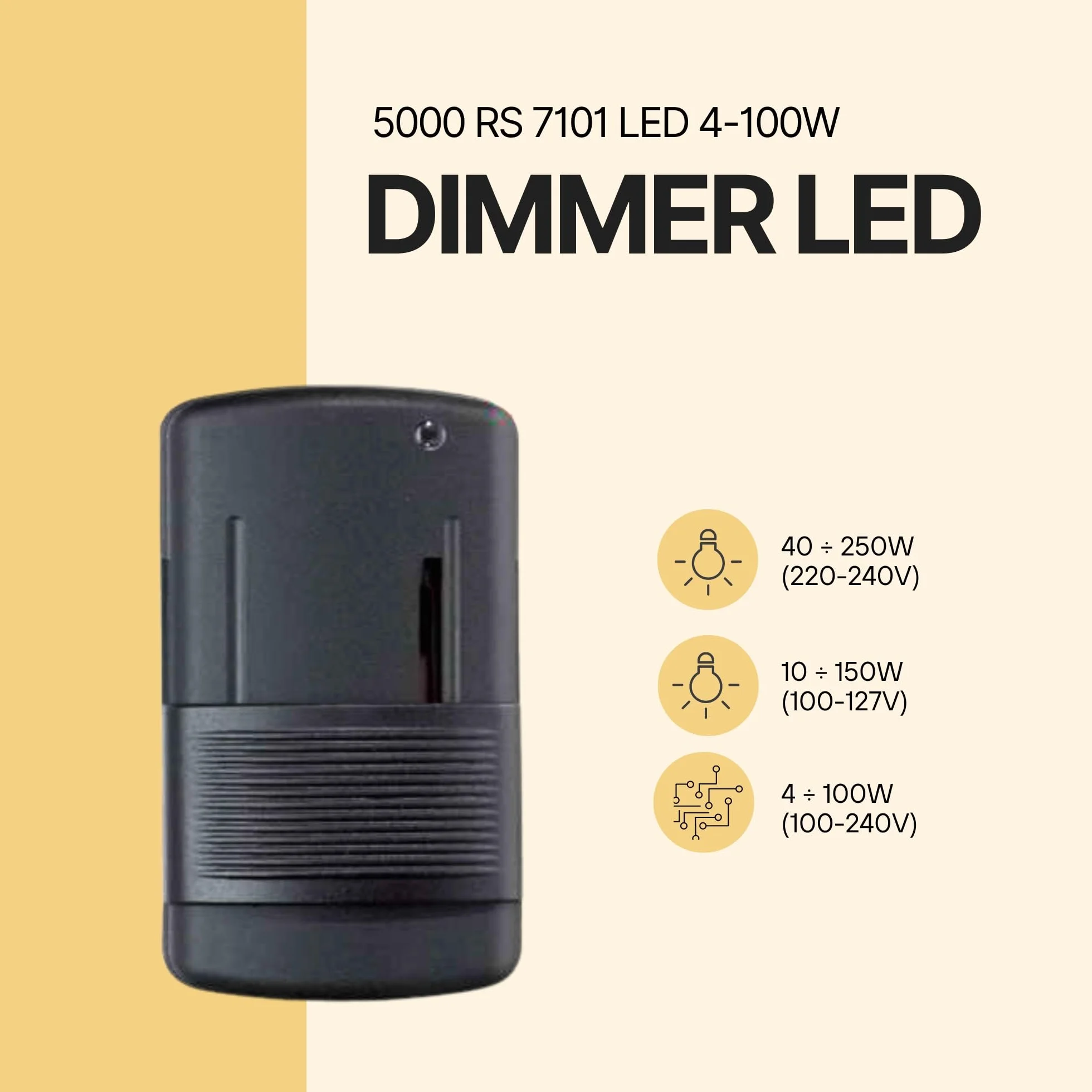 Dimmer Interruttore Regolatore per Lampade LED e Alogene | Intensità 4-100W, Nero Opaco | Design Italiano Adatto a Lampade da Terra | Controllo Preciso, Alta Qualità e Affidabilità