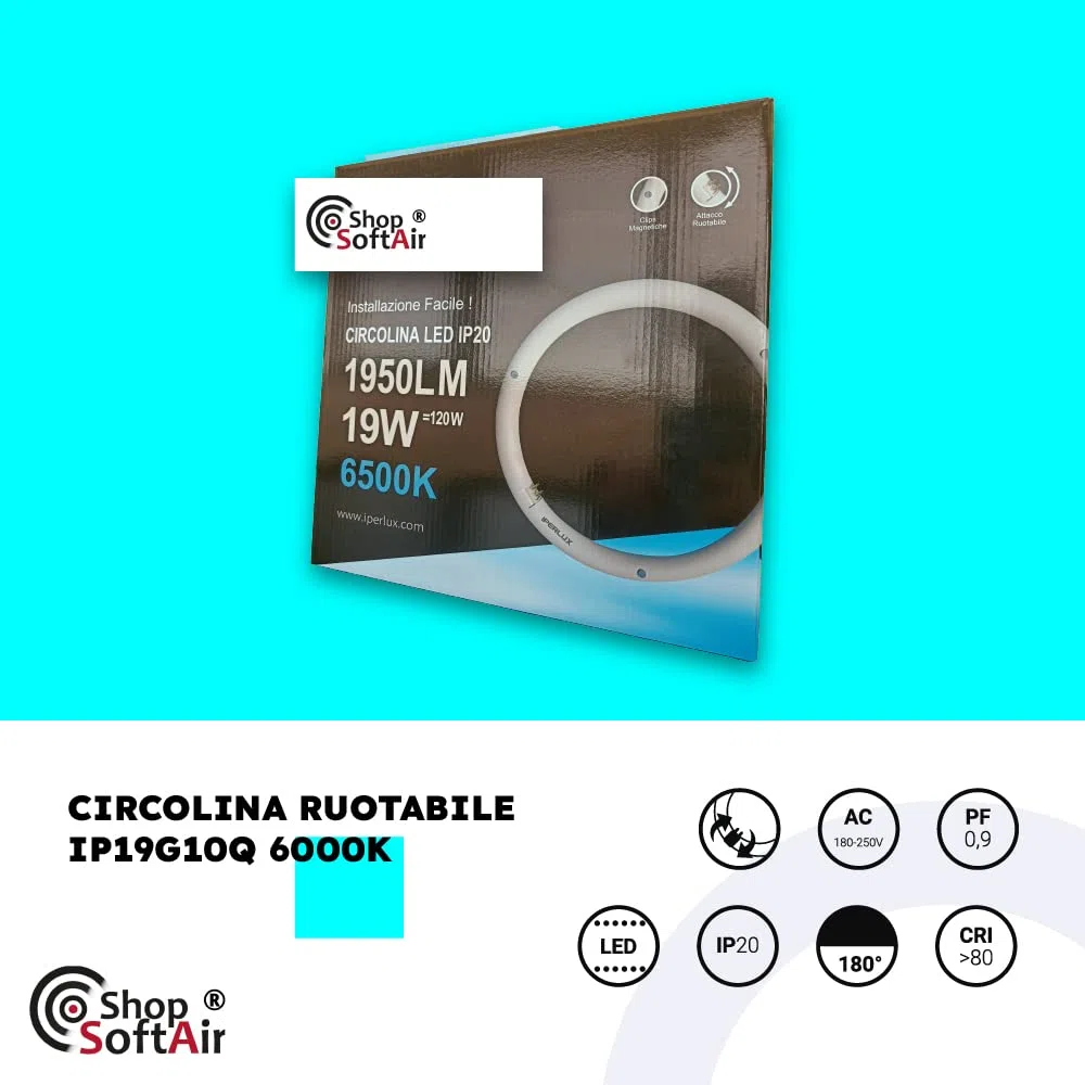 Circolina Led Consumo 19W Corrispondenza 120W diametro 30cm 1950LM Lumen Luce Bianco Naturale 4000k Calda 3000k Fredda 6500k Attacco G10Q T9 (Luce Naturale 4000k)