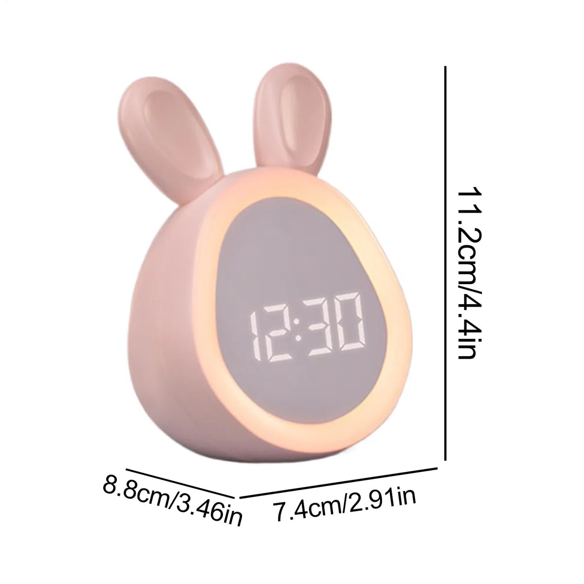 Generico Orologio con luce notturna per bambini, Sveglia per bambini | Sveglia Coniglio | Sveglia digitale, orologi digitali per camere da letto, ricarica USB, design con luce notturna per bambini