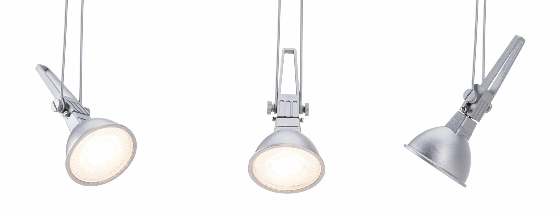 Paulmann CorDuo, punto luce singolo per sistema di cavi per faretti, 94487, Comet, massima CC: 12V 50 Watt, estensibile, cromato, opaco, cavi in metallo, GU 5,3, senza lampadine