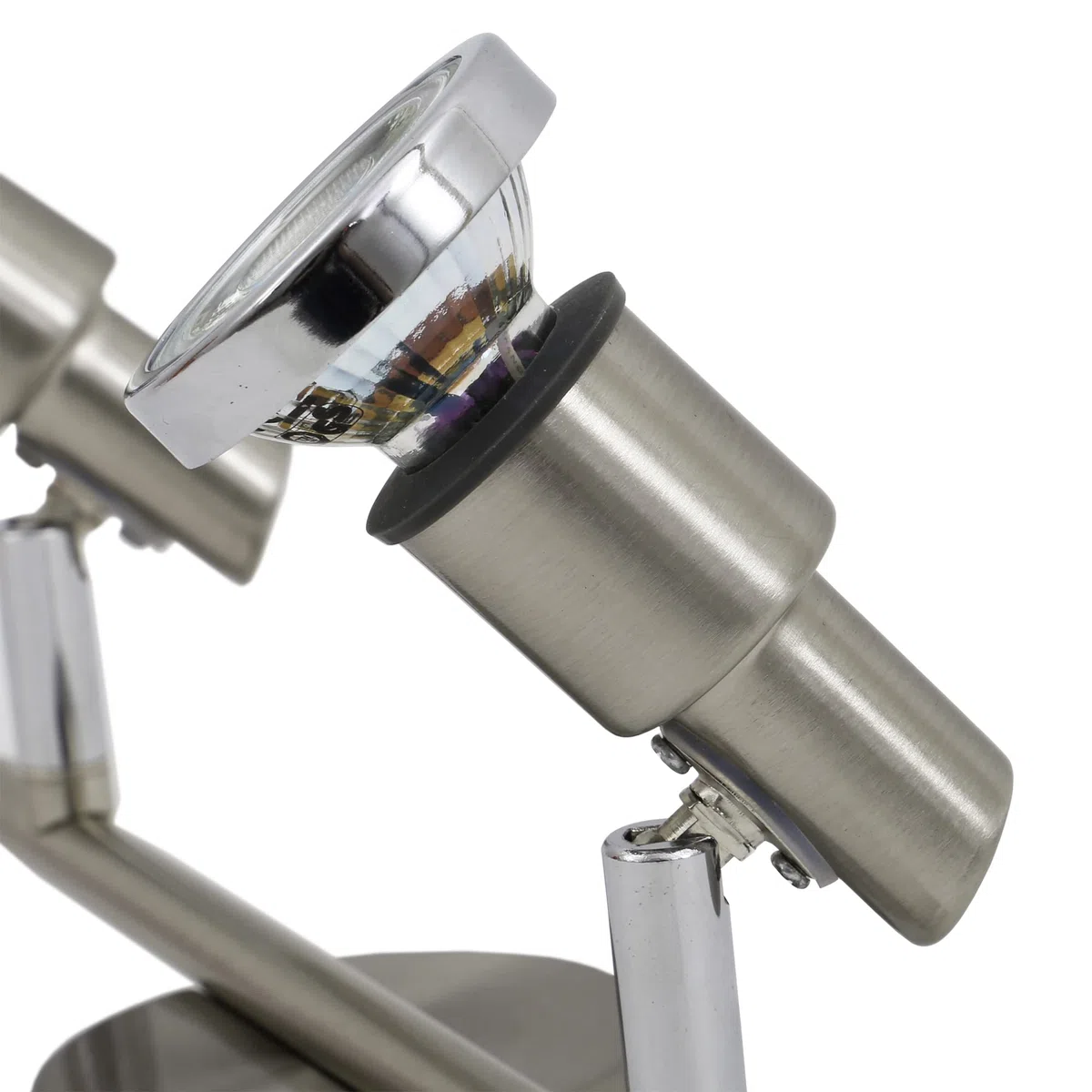 B.K.Licht Faretti LED orientabili, Lampadario bagno resistente agli schizzi d'acqua IP44, include 2 lampadine GU10 5W 400Lm, Plafoniera da soffitto metallo color nickel opaco, luce calda 3000K, 230V