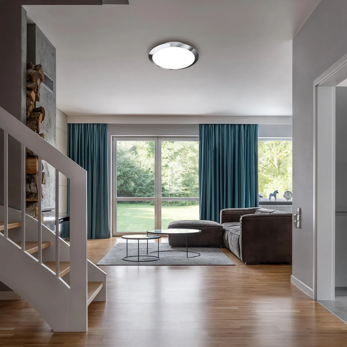 BRILONER - Lampada da soffitto per il bagno, plafoniera con luce bianca neutra, lampada LED, lampada da bagno, lampada da bagno, protezione IP44 contro gli spruzzi d'acqua, 310x65 mm, cromo