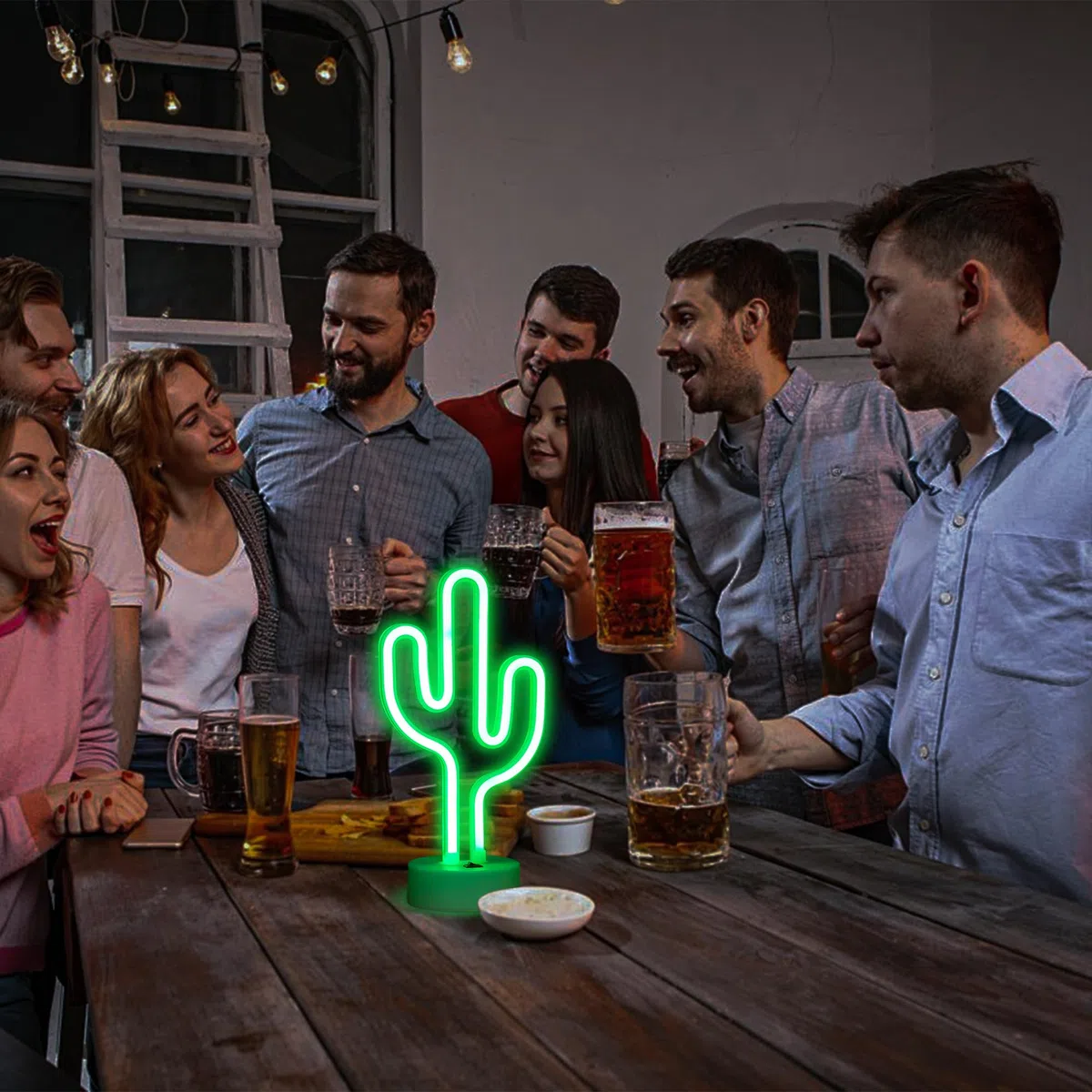 ENUOLI LED Cactus Insegne al neon Luce al neon con base Luce notturna al neon Batteria/Luce al neon alimentata tramite USB per decorazioni per feste di compleanno per amici Regali per bambini