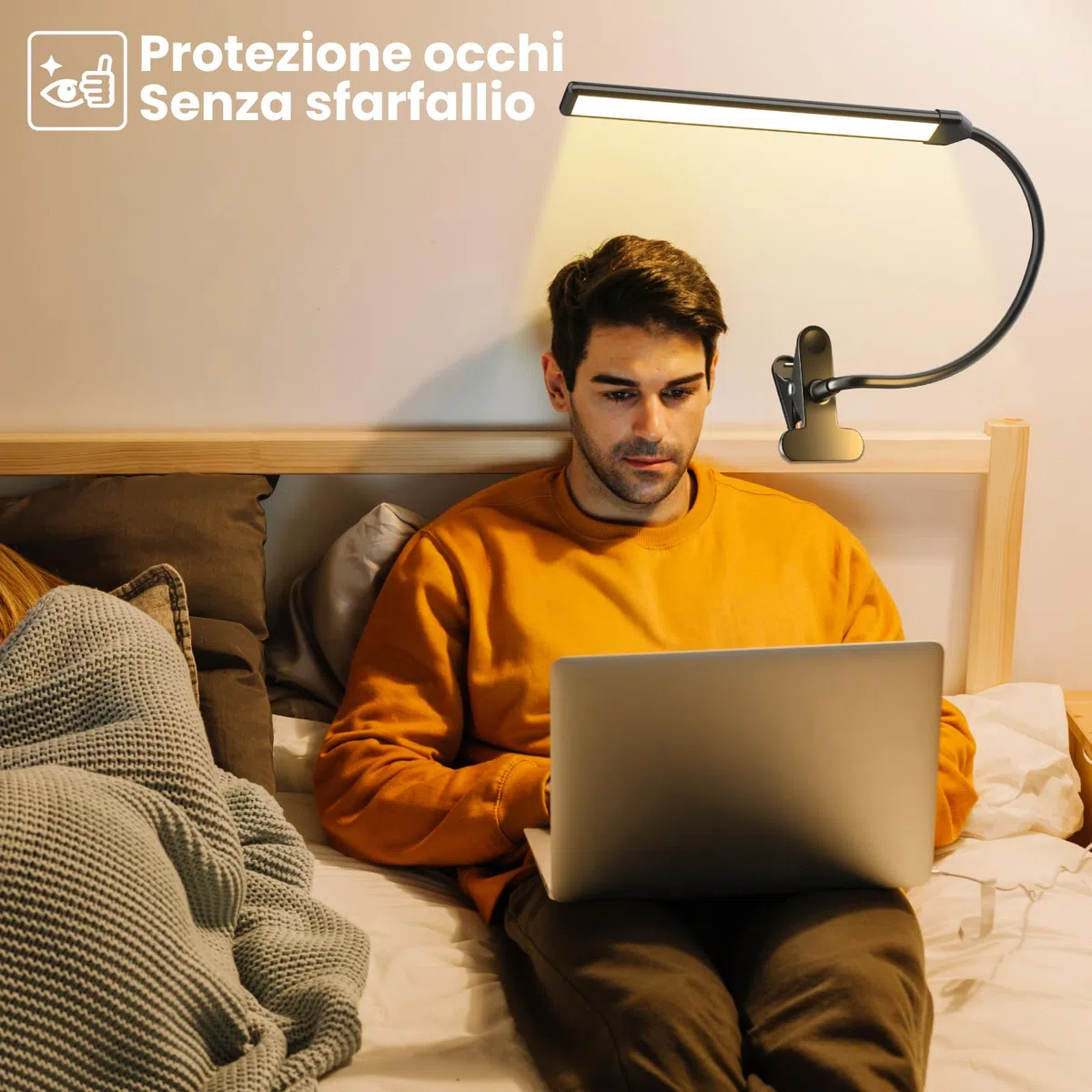 Lampada con Pinza Morsetto per Pittura Artistica, 3 Modalità Colore, 10 Livelli Luminosità, 300lm Luce da Lettura per Dipingere e Disegnare con Braccio Flessibile, Alimentazione USB