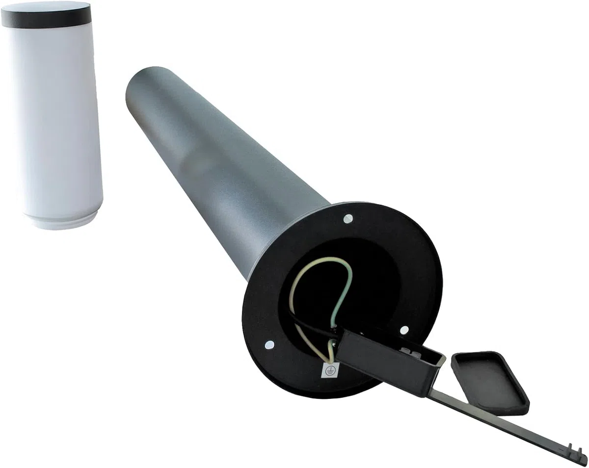 Planetitaly TOKYO Lampione LED attacco E27 acciaio inox palo impermeabile esterni luce giardino viale sentiero cortile 230V (500mm nero)