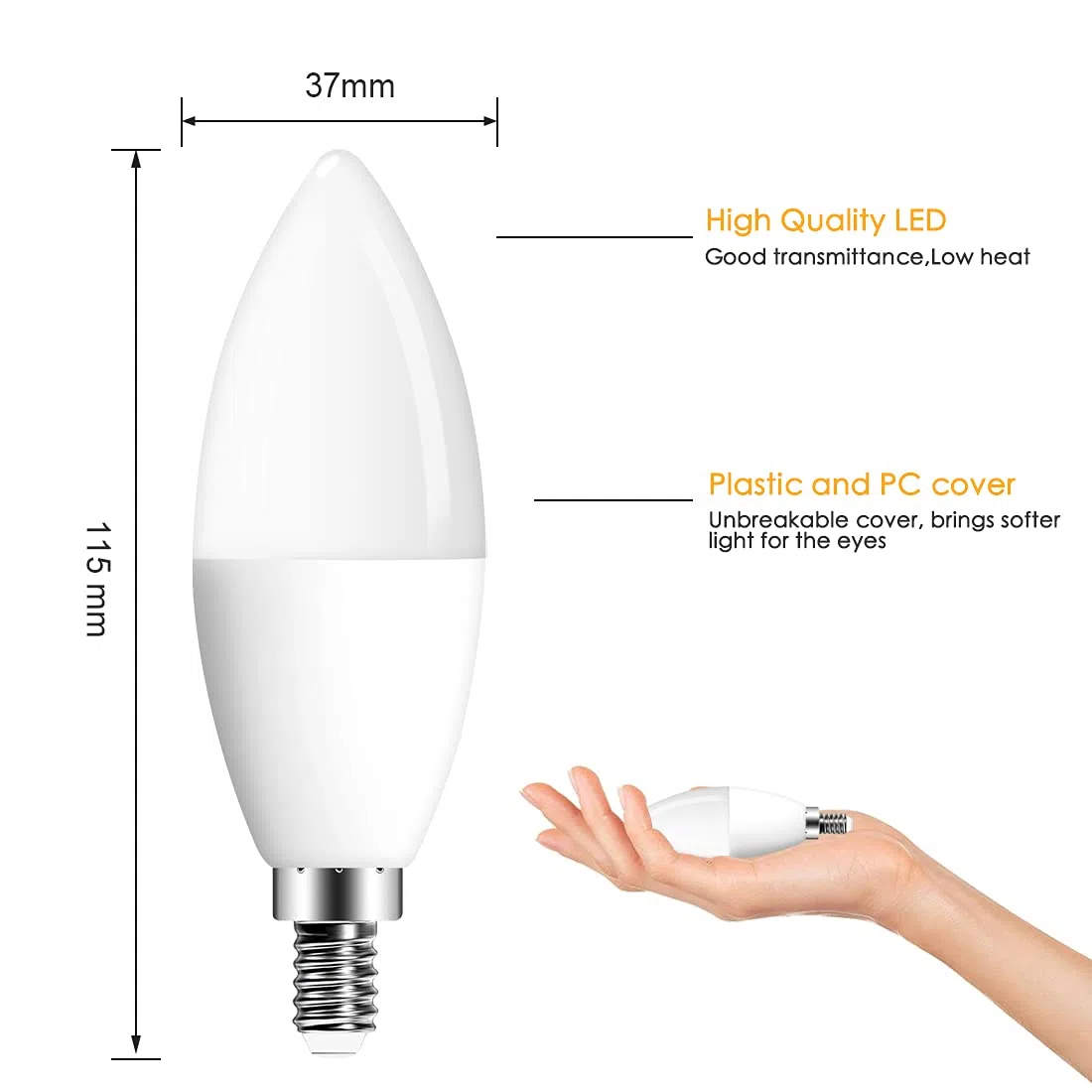 Lampadina E14 LED RGBW con Telecomando | 5W equivalenti a 50W | 12 Colori Cambianti Colore Lampadine | Luce Bianca Freddo 6000k (Pacco da 4)