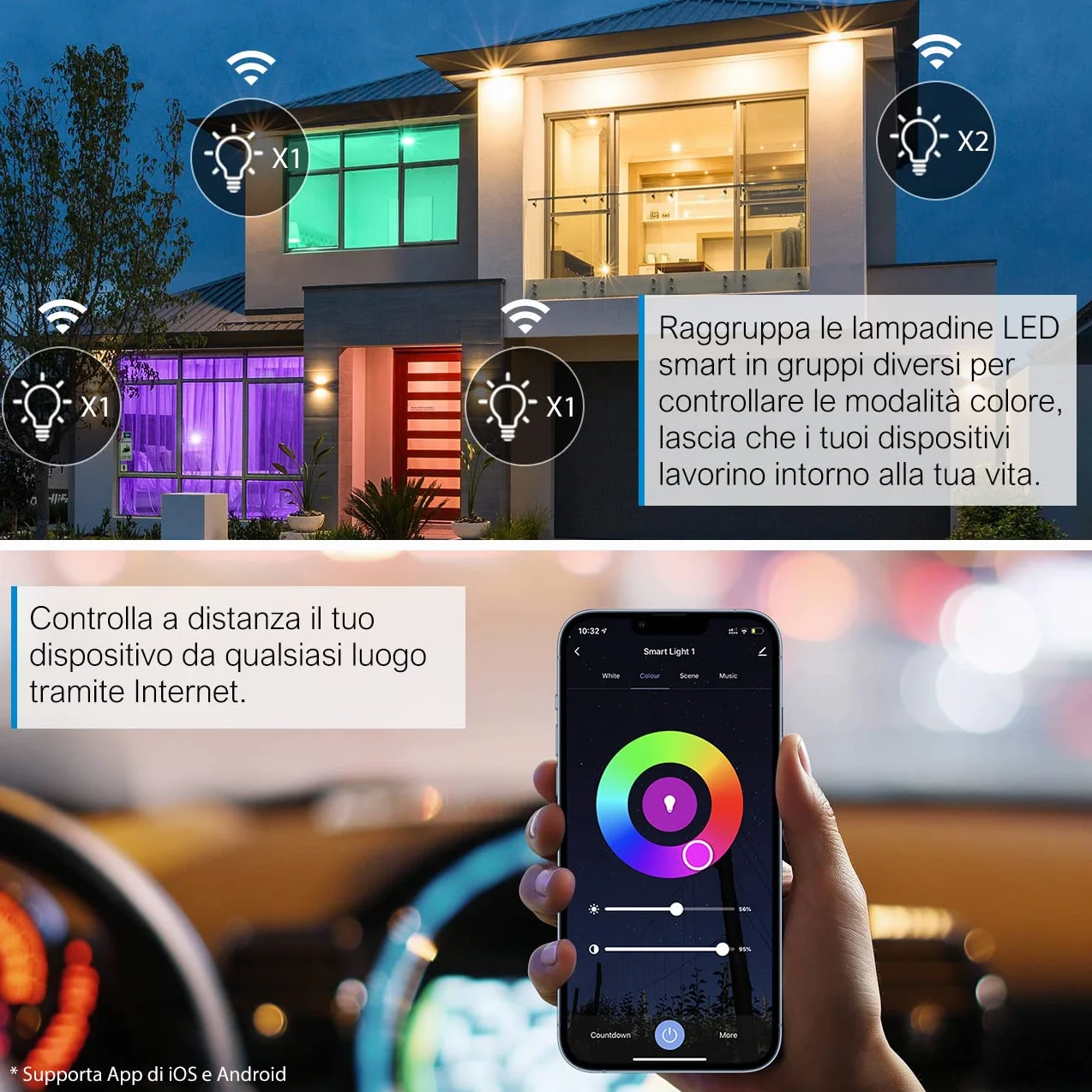 LVWIT Lampadina Smart E14 Wifi, Lampadine Alexa Riflettore, 4.9W = 40W, 470Lm, Lampadine Smart con Telecomando Compatibile con Alexa, Echo, Google Assistant, 16 Milioni di Colori RGBWW, 2 Pcs