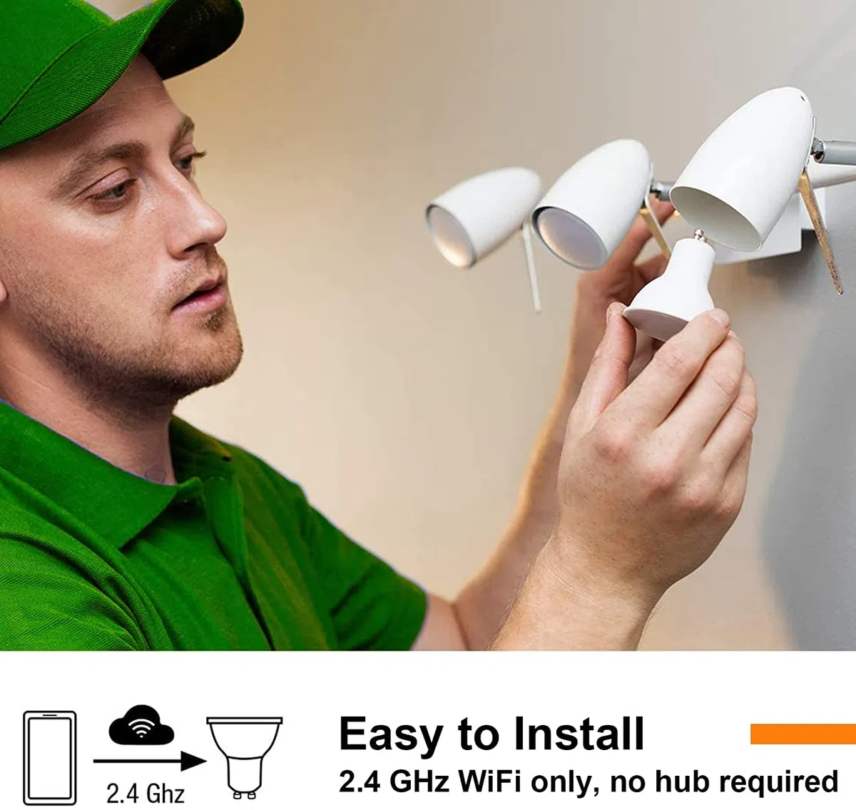Lampadine LED Alexa Intelligente WiFi GU10 5W, Lampadina Dimmerabile Multicolore, Controllo App Compatibile con Alexa/Google Home, RGB&2700K-6500K Bianco Freddo Caldo, Nessun Hub Richiesto,4PCS