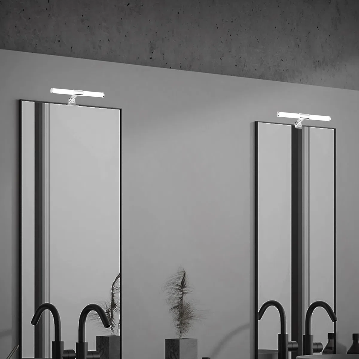 BRILONER - Lampada da specchio a LED per bagno con montaggio 2 in 1, protezione dagli spruzzi d'acqua IP44, bianco neutro 4.000K, lampada per bagno, illuminazione mobile, 30 cm, cromo