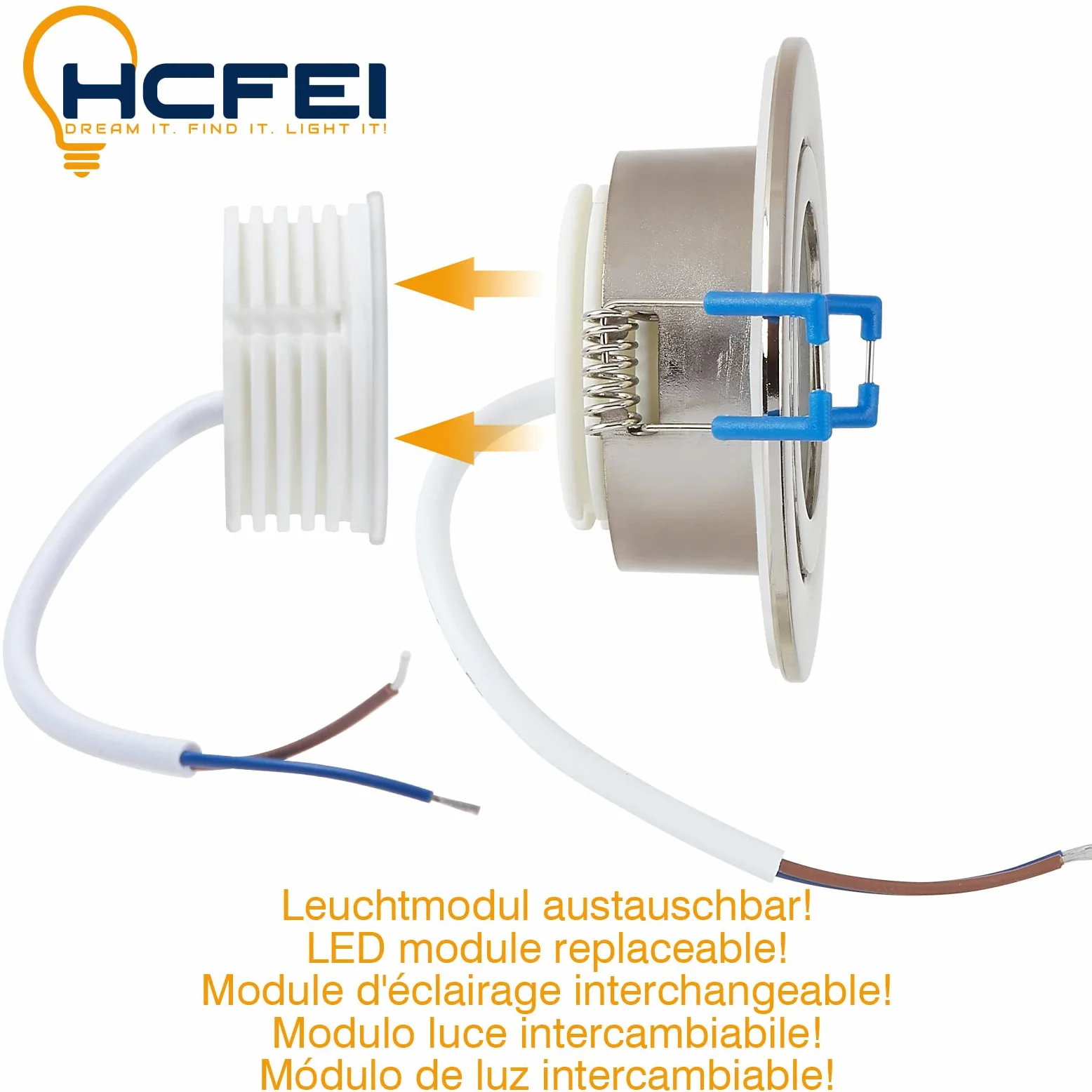 HCFEI 3x Faretti LED da Incasso Argento- Ultra sottile 30mm - Lampada Bianco Caldo 3000K da Incasso per Controsoffitto in Cartongesso - 425 Lumen 5W 230V Dimmerabile IP44 per Bagno Cucina