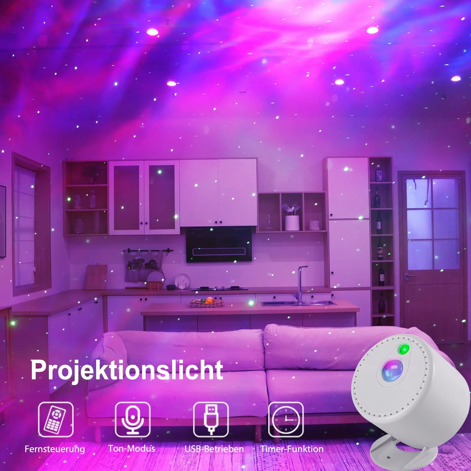 Lampada Proiettore Stelle,LED Proiettore Cielo Stellato Lampada, Proiettore cielo Stellato,LED Luce Rotante Nebulosa con Timer e Telecomando,per Bambini/Adulti/Regalo/Decorazioni