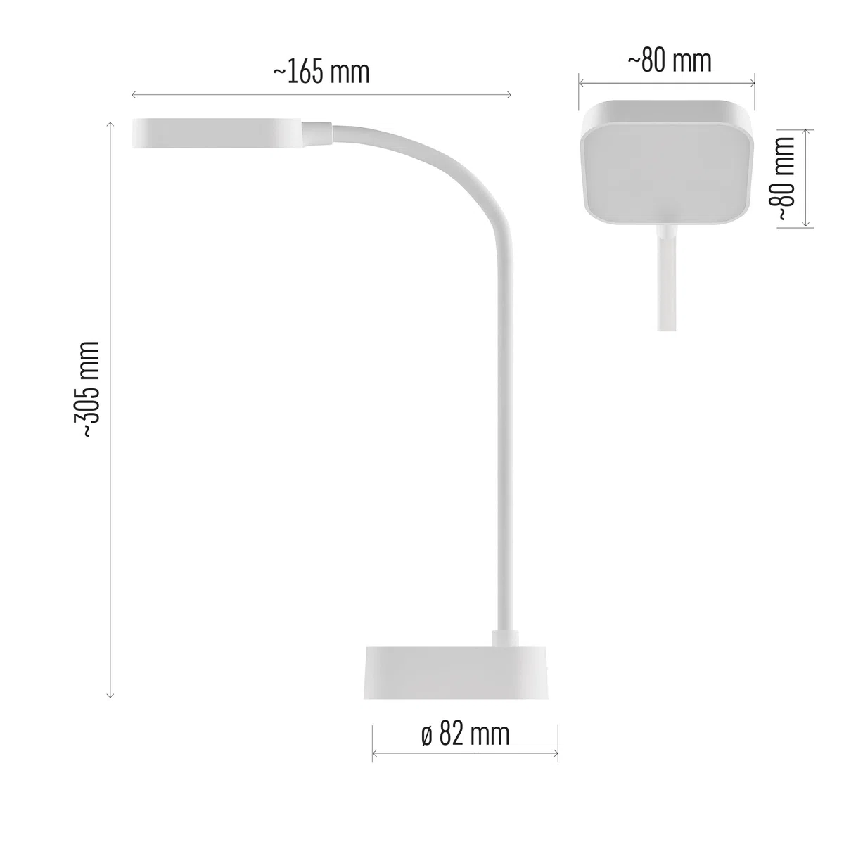 EMOS Lampada da scrivania a batteria EMILY, lampada da tavolo a LED ricaricabile via USB, durata 96 ore, potenza 2 W, luminosità 100 lm, senza fili, flessibile, regolazione continua, cavo di ricarica