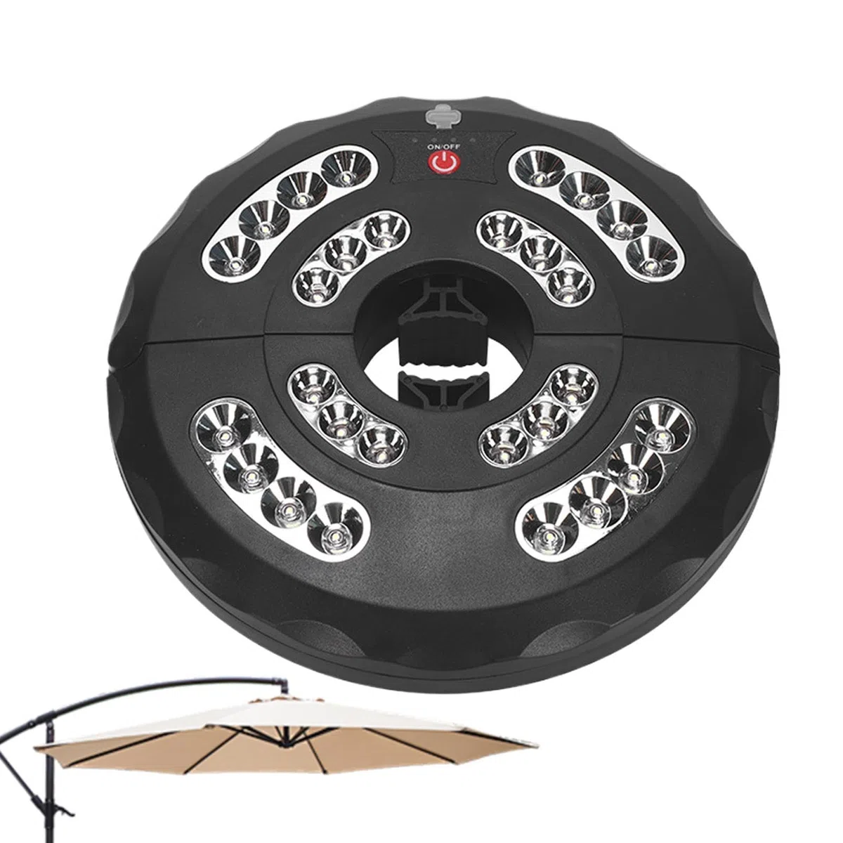 Ombrello con per esterni, lampada ricaricabile impermeabile con 3 modalità regolabili, perfetta per barbecue in cortile, riunioni, cortile, piscina, campeggio, giardino