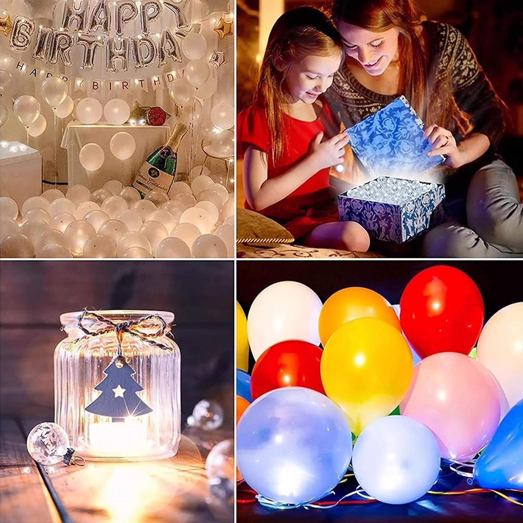 120 Pezzi Mini LED Palloncini Luci,Rotondo Lampada a Palloncino,Mini Led Lanterne di Carta,Lampada a Palloncino Colorate per Matrimonio Compleanno Halloween Festa di Natale Capodanno Decorazione