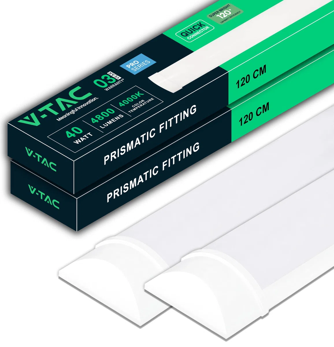 V-TAC 2x Plafoniera LED Lineare da Soffitto 120 CM - 40W - PRO SERIES - Lampada Rettangolare 4800 Lumen - IP20 per Parete, Garage, Negozio, Magazzino - Plafoniere Tubo - Luce Naturale 4000K