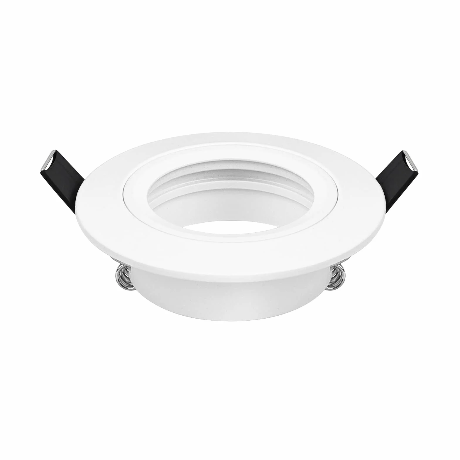 Faretto Incasso Cartongesso GU10 Alluminio Bianco, Cornice Faretti led da incasso per cartongesso Rotondo Portafaretto incl. Portalampada GU10 per lampade LED e Alogeno, Foro ø65mm, Set da 6