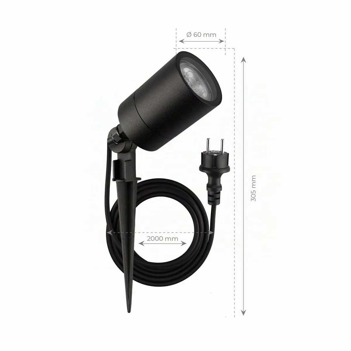 Ledvion - Faretti Esterno Lampade, IP65, 220-240V, Con Picchetto, Illuminazione Elettrica da Giardino, Senza GU10 Lampadina, Orientabile, Impermeabile