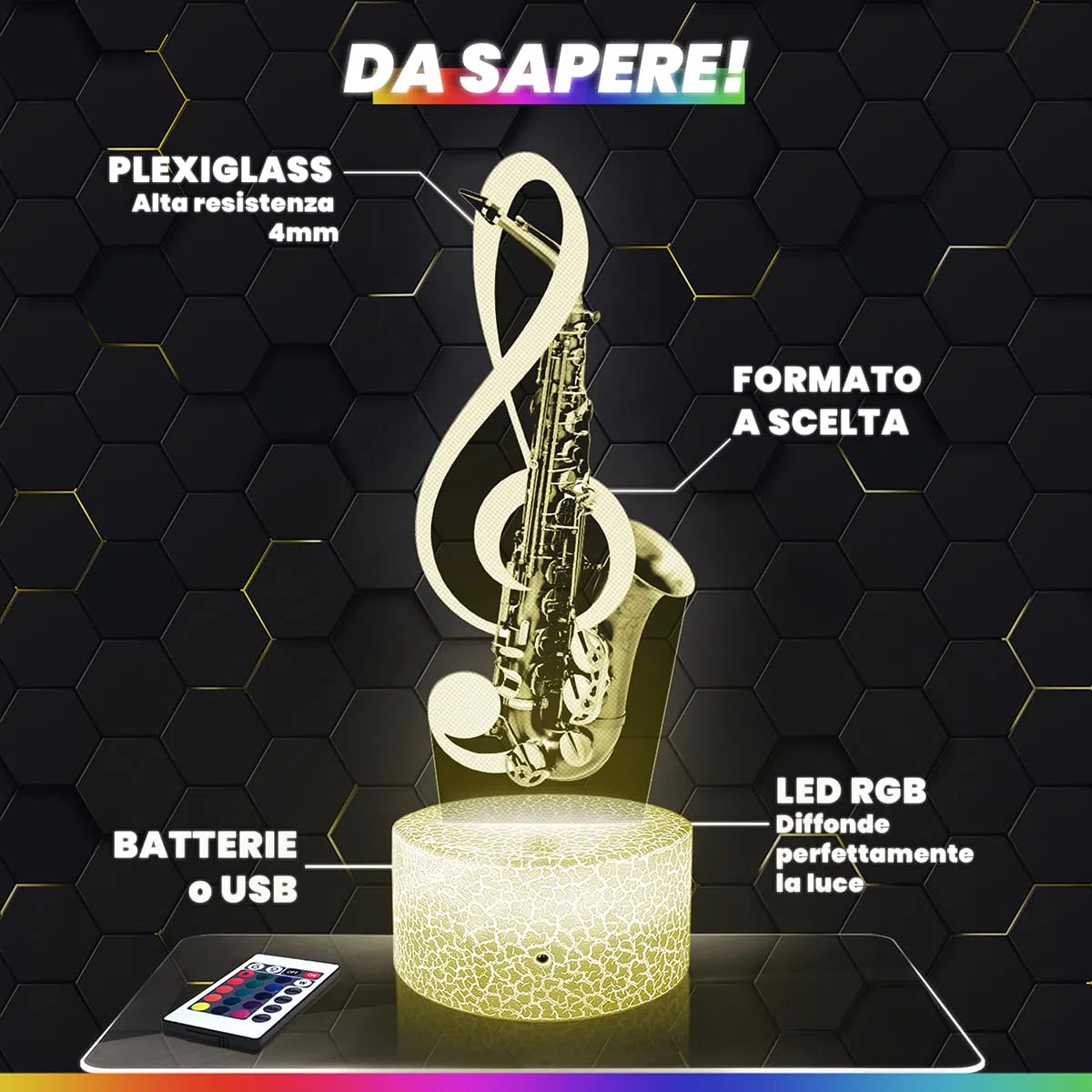 Lampephoto.fr - Lampada 3D Chitarra acustica Strumento musicale Musicista Lampada Tattile a LED, Effetto Ologramma 3D, Idea Regalo Natale Compleanno per Ragazzo o Ragazza, Oggetto decorazione camera