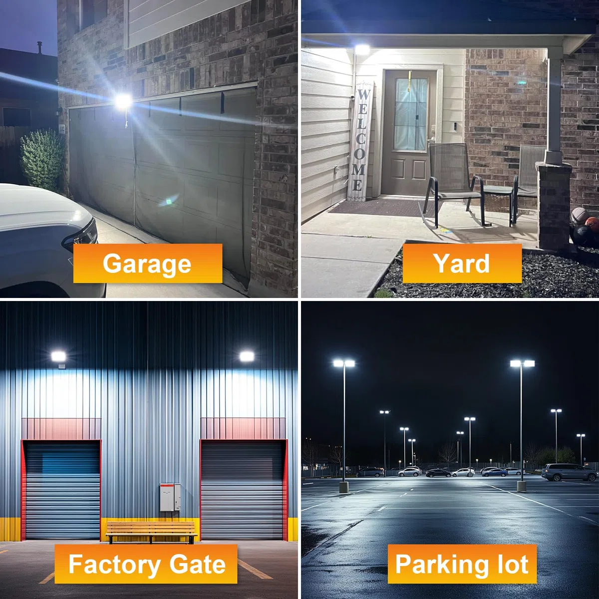 RIGIDON Faretto LED 100W, Faro da Esterno con Spina, Faretti 10000LM Impermeabile IP66, Fari Led Interna ed Esterna 6000K Bianco Freddo Fari di Sicurezza per Giardino, Cortile, Garage