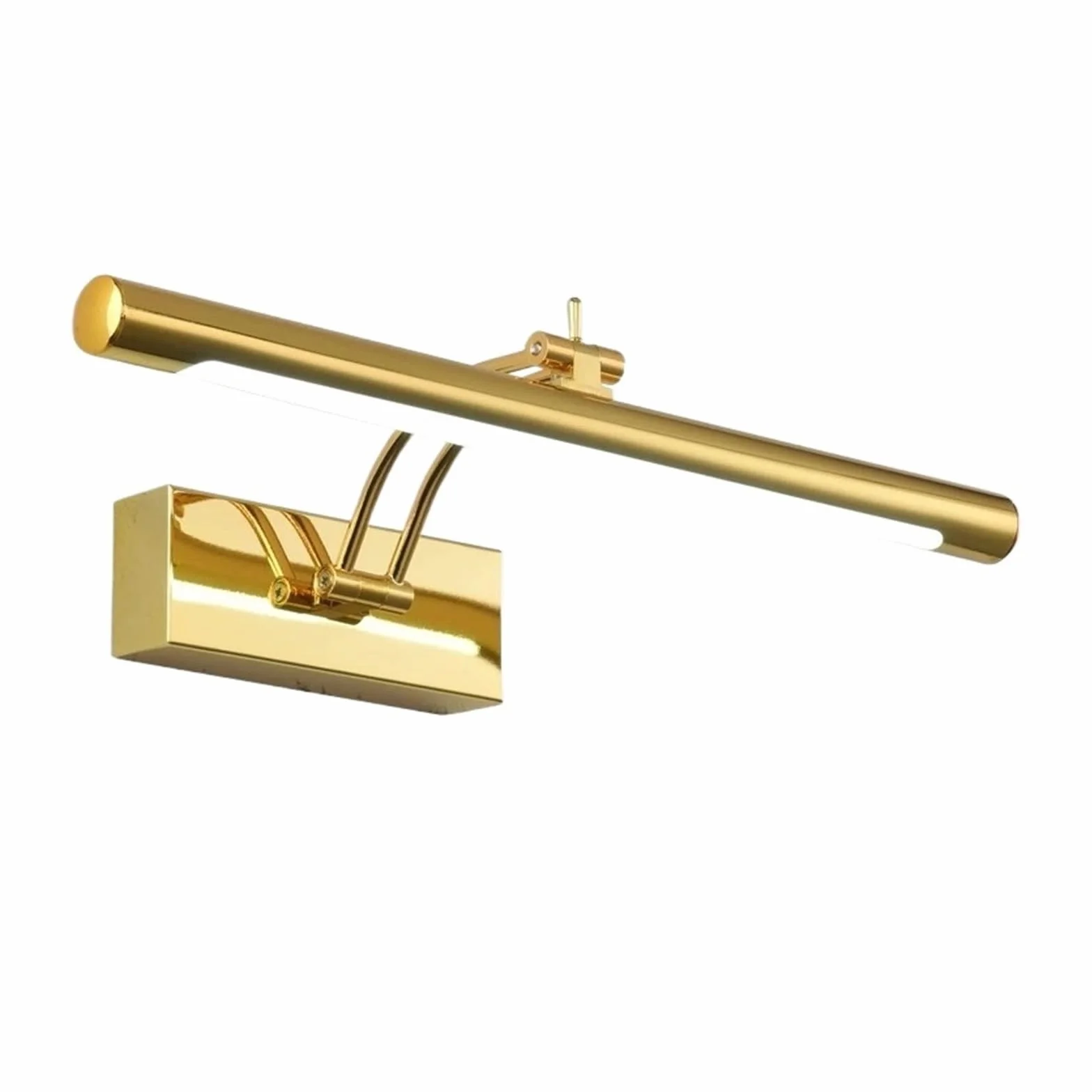 Luci per quadri da parete Lampada da parete moderna for bagno a LED, acciaio inossidabile impermeabile L40 / 55 / 70CM, applique for specchio da interno con interruttore(GOLDEN,9W 40CM)
