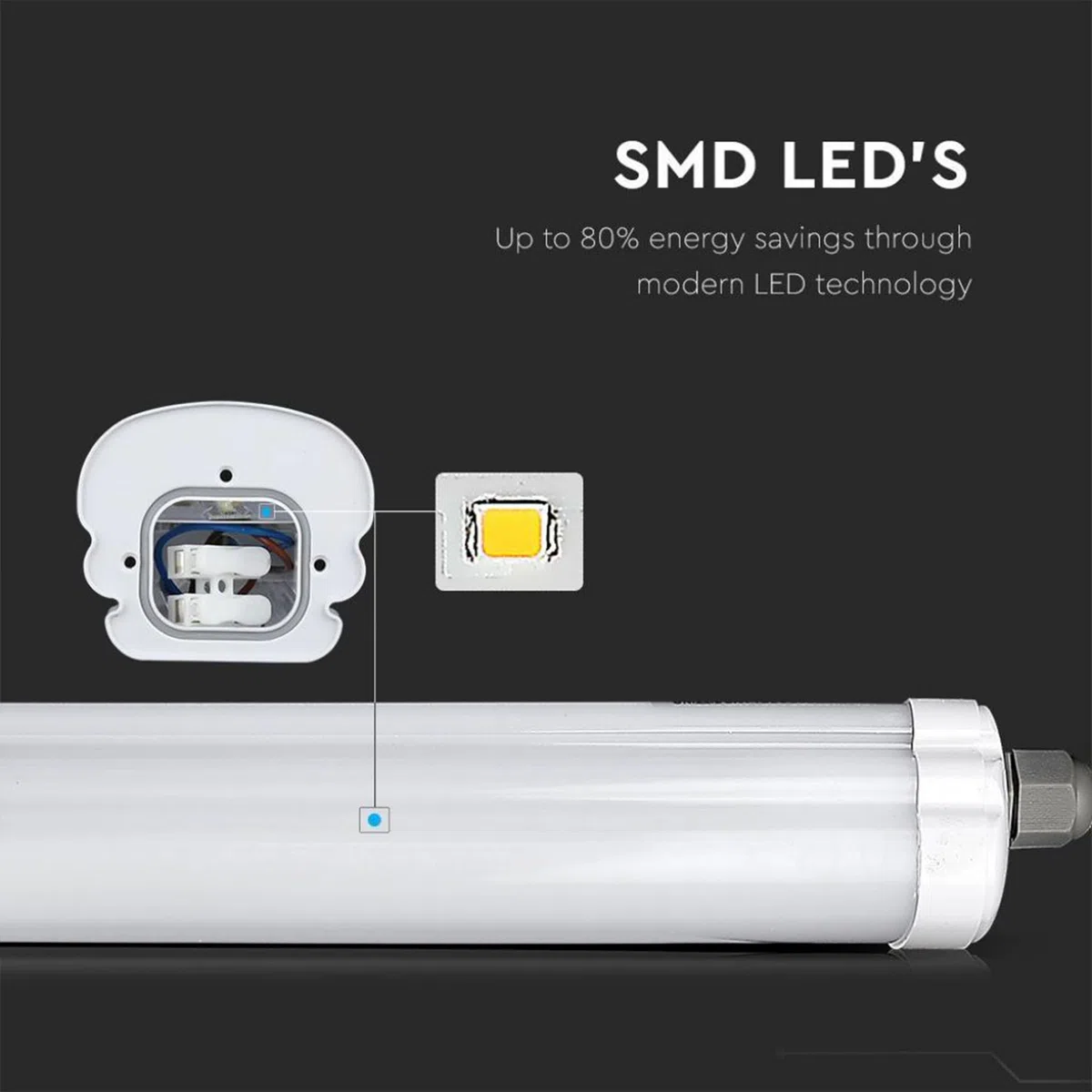 V-TAC Plafoniera LED Impermeabile 120 CM da Esterno - 36W - PRO SERIES - Lampada Rettangolare da Soffitto e Parete - 4320 Lumen - per Garage, Negozio, Magazzino - Tubo LED - Luce 4500K Bianca Naturale