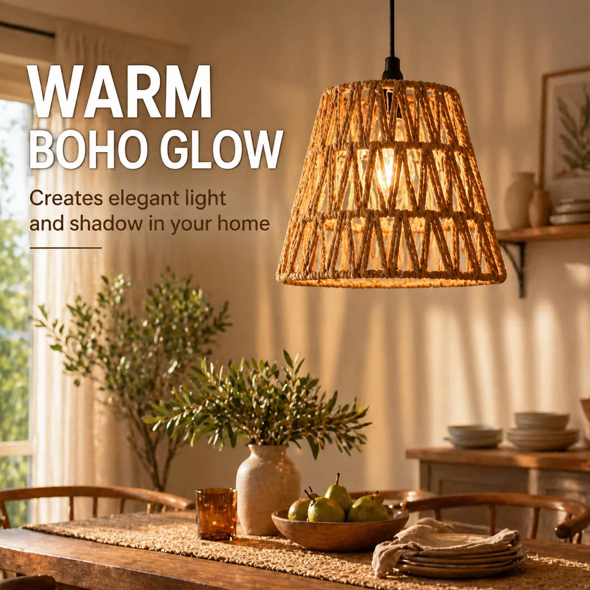 4 Pezzi Paralume in Rattan Naturale: Paralume in Stile Boho Rattan, Semplice Montaggio E Lunga Durata, Paralumes Rattans Intrecciato Lampada per Lampadario Soffitto Lampada Da Tavolo Lampade