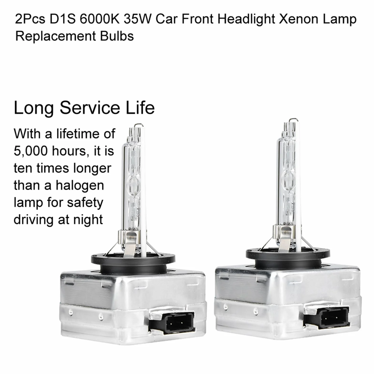 Lampadine per fari allo xeno D1S, sostituzione lampada frontale bianca da 2 pezzi 35W 6000K, con cablaggio isolato anti-interferenza Parti di illuminazione automobilistiche