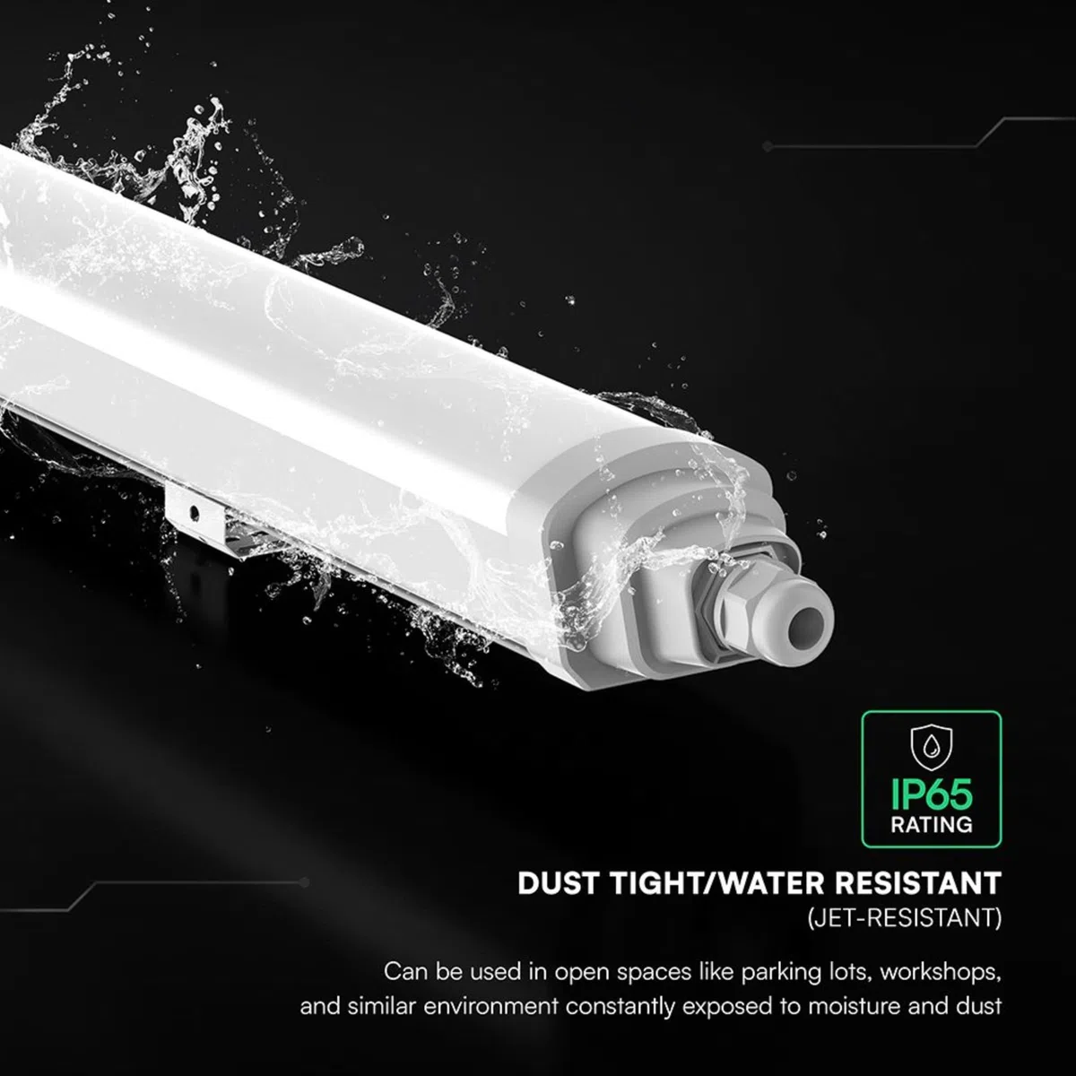 V-TAC Plafoniera LED Impermeabile 120 CM - [CREE LED - TK-SERIES ] - 36W - Lampada da Esterno IP65 per Soffitto e Parete - 4320 Lumen - PC BODY - Garage, Negozio, Magazzino - Luce Naturale 4000K