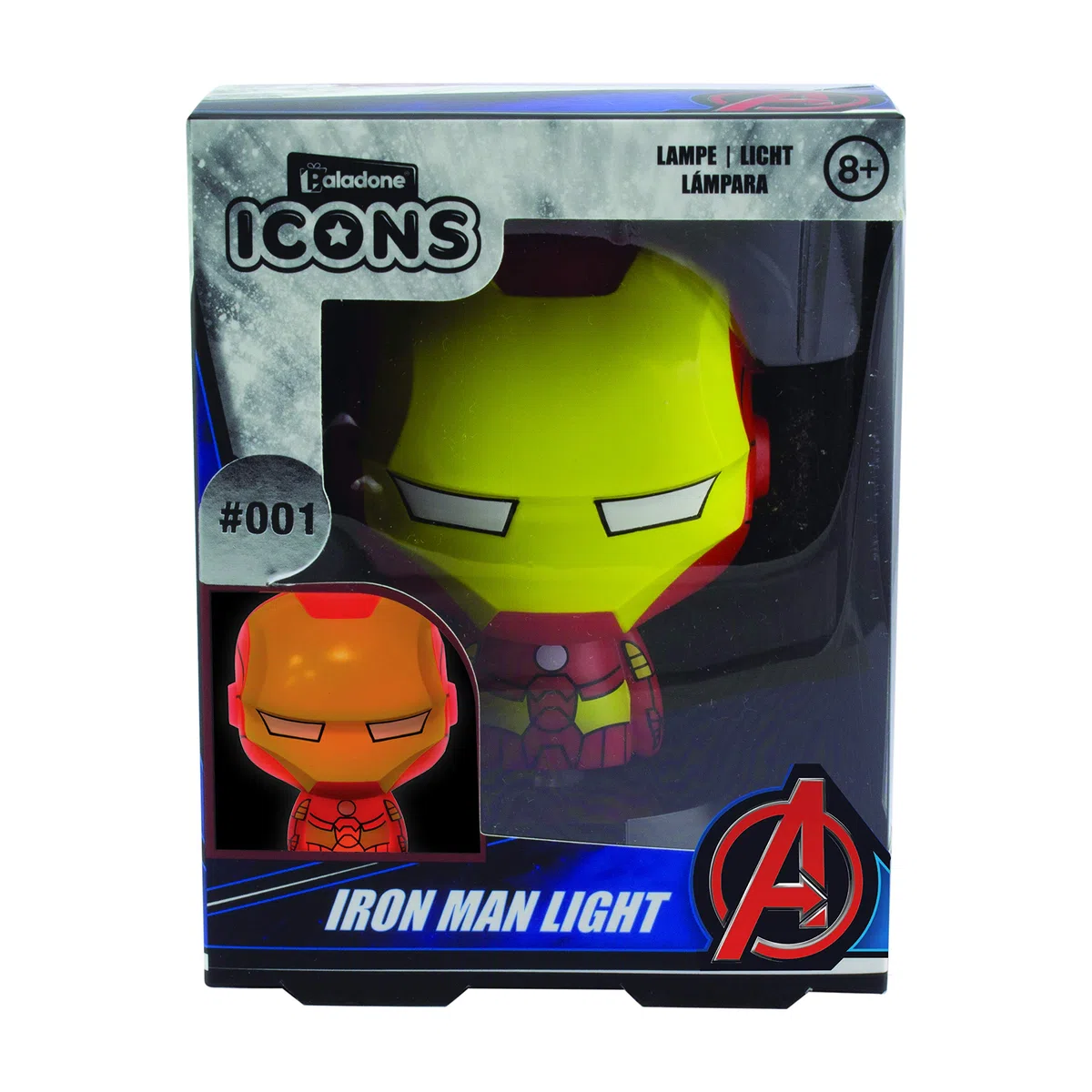 Paladone Iron Man Icona Luminosa da Collezione | Ideale per camere da Letto dei Bambini, Ufficio e casa | Pop Culture Gaming Merchandise, Multicolore