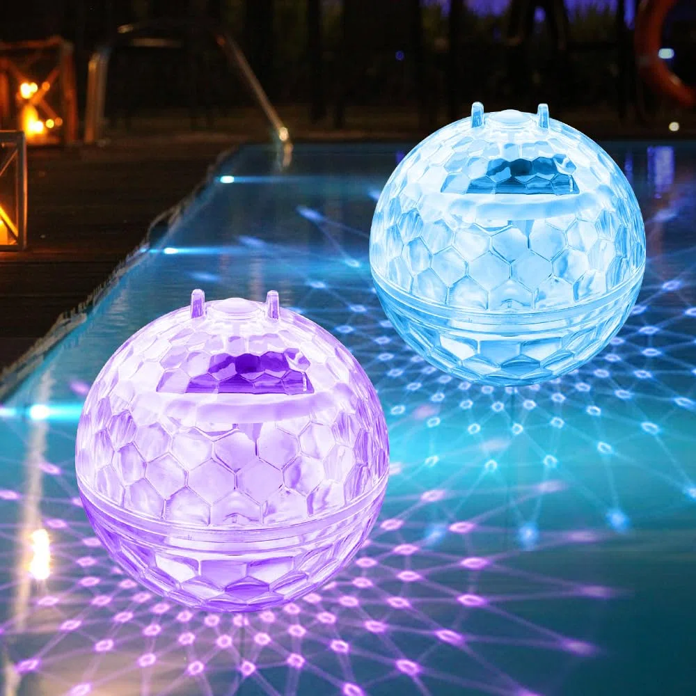 2 pezzi Luci Solari per Piscina, Galleggiante Piscina Luci Solari, Luci LED per Piscina, Luci Piscina Solari per Piscina, Laghetto, Fiori da Giardino All'aperto