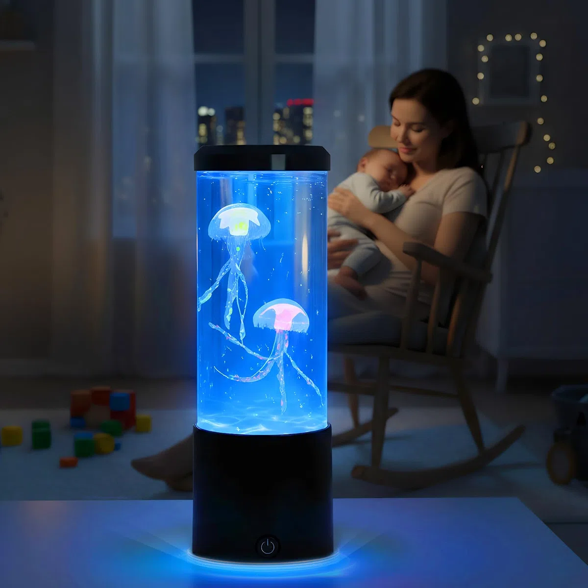 Lampada Medusa 20 cm, Alimentazione USB con 7 Colori, Lampada Atmosfera per Relax con Meduse Fluttuanti per Camera, Ufficio e Decorazione Domestica