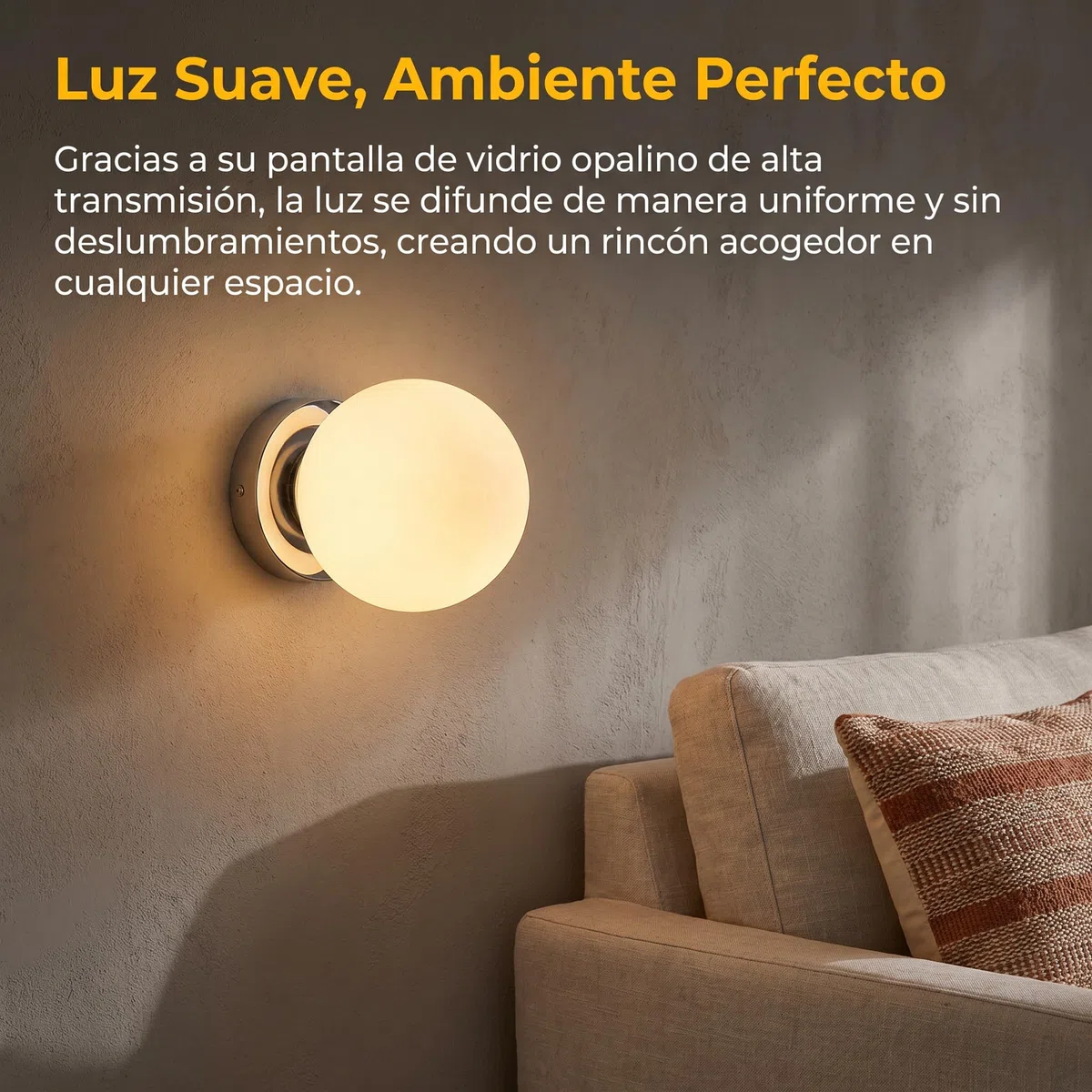BARCELONA LED Applique da Parete Sfera Vetro AVA IP44 E27, Lampada Parete Globo in Vetro Opale, Illuminazione Bagno e Interni Design Classico Moderno Cromato Decorativo Parete Soffitto
