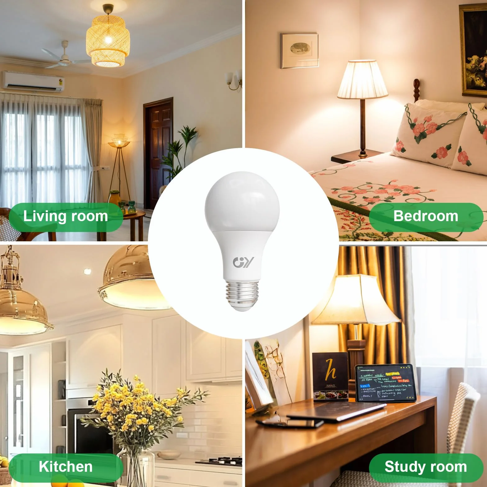 GY Lampadina LED E27, 8W(equivalenti a 100W), Lampadine LED 1521 Lumen, Lampadine LED E27 Luce Naturale 4000K, Fascio 360 Gradi LED, Lampade LED Risparmio Energetico A60, Non Dimmerabili, 6 Pezzi