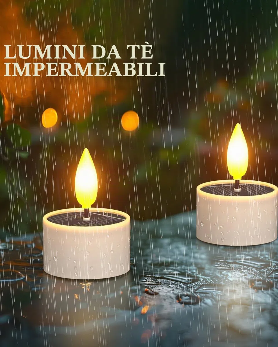SoulBay Candele Solari per Esterni, 12 pezzi Impermeabili Candele Finte LED Solari Ricaricabili Fiamma Decorative Tea Light per Esterni Balcone Giardino Lanterna Stanza Natale Decorazioni Casa