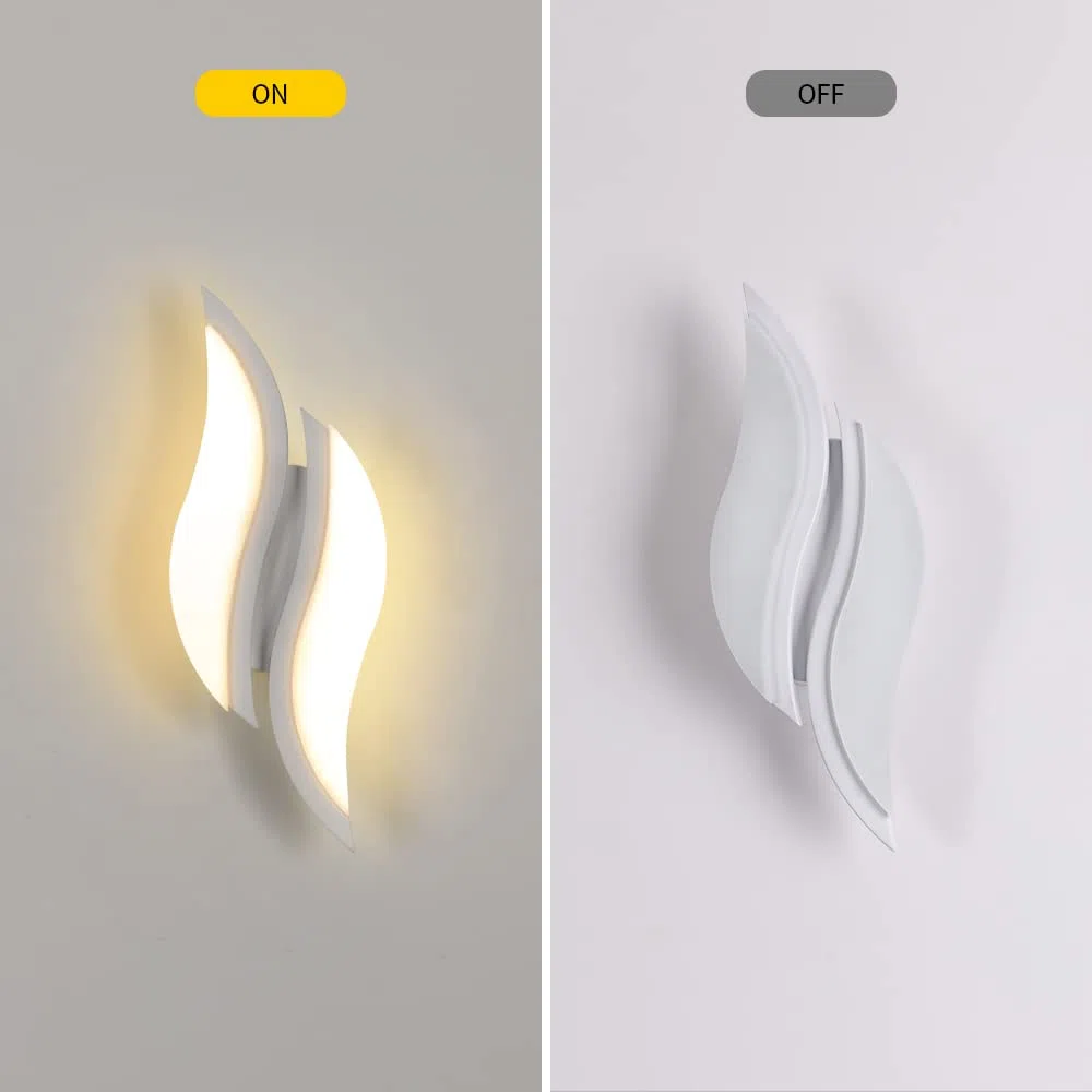 Goeco Applique LED da Parete Interno, Lampada da Parete LED, 12W Moderno Applique a Muro 3000K per Soggiorno Camera da Letto Scale, Bianco