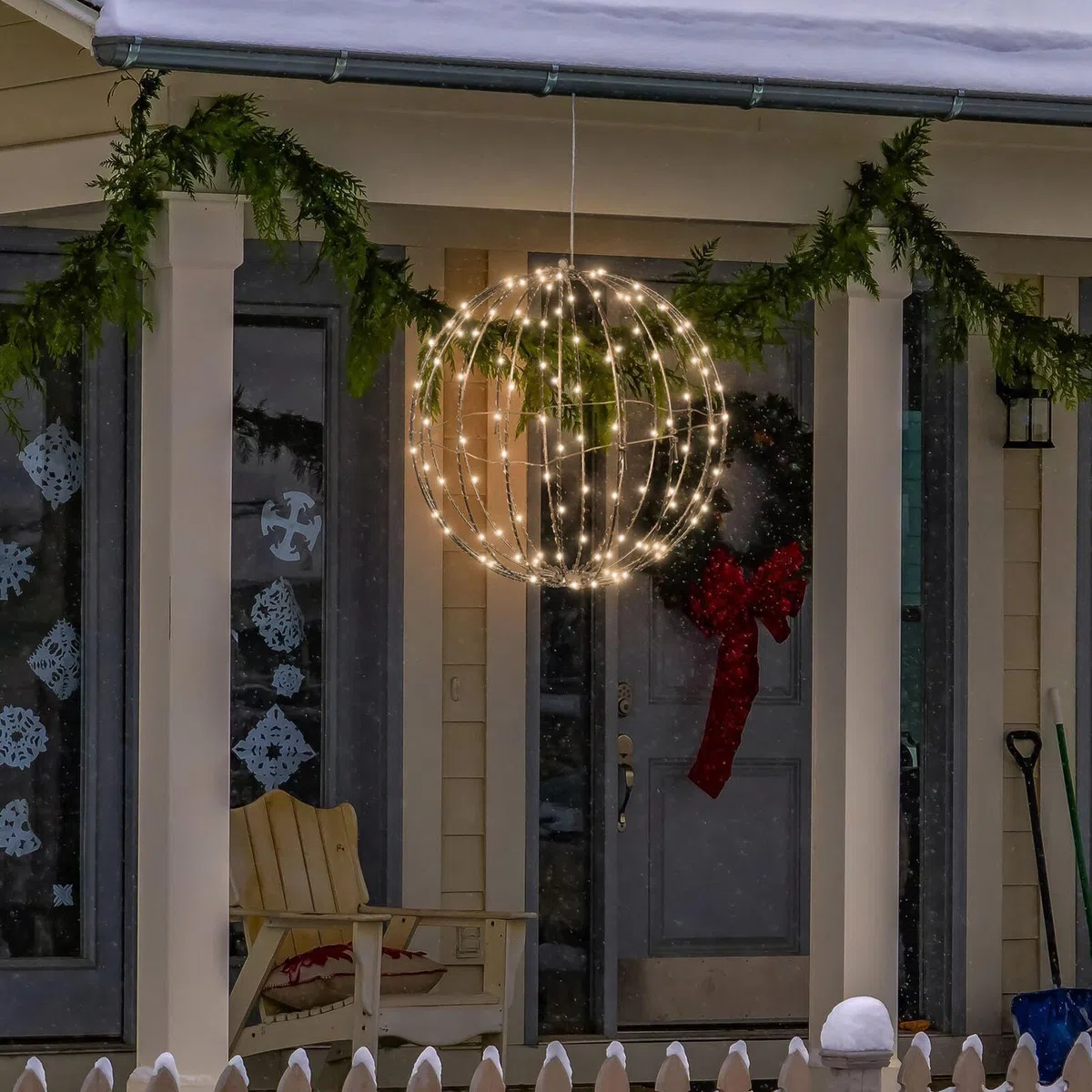 Generico luminosa a LED, illuminata di Natale,Luci sferiche a LED di Natale - Luci per alberi da festival, luci da esterno appese per matrimoni, patio, alberi, giardino