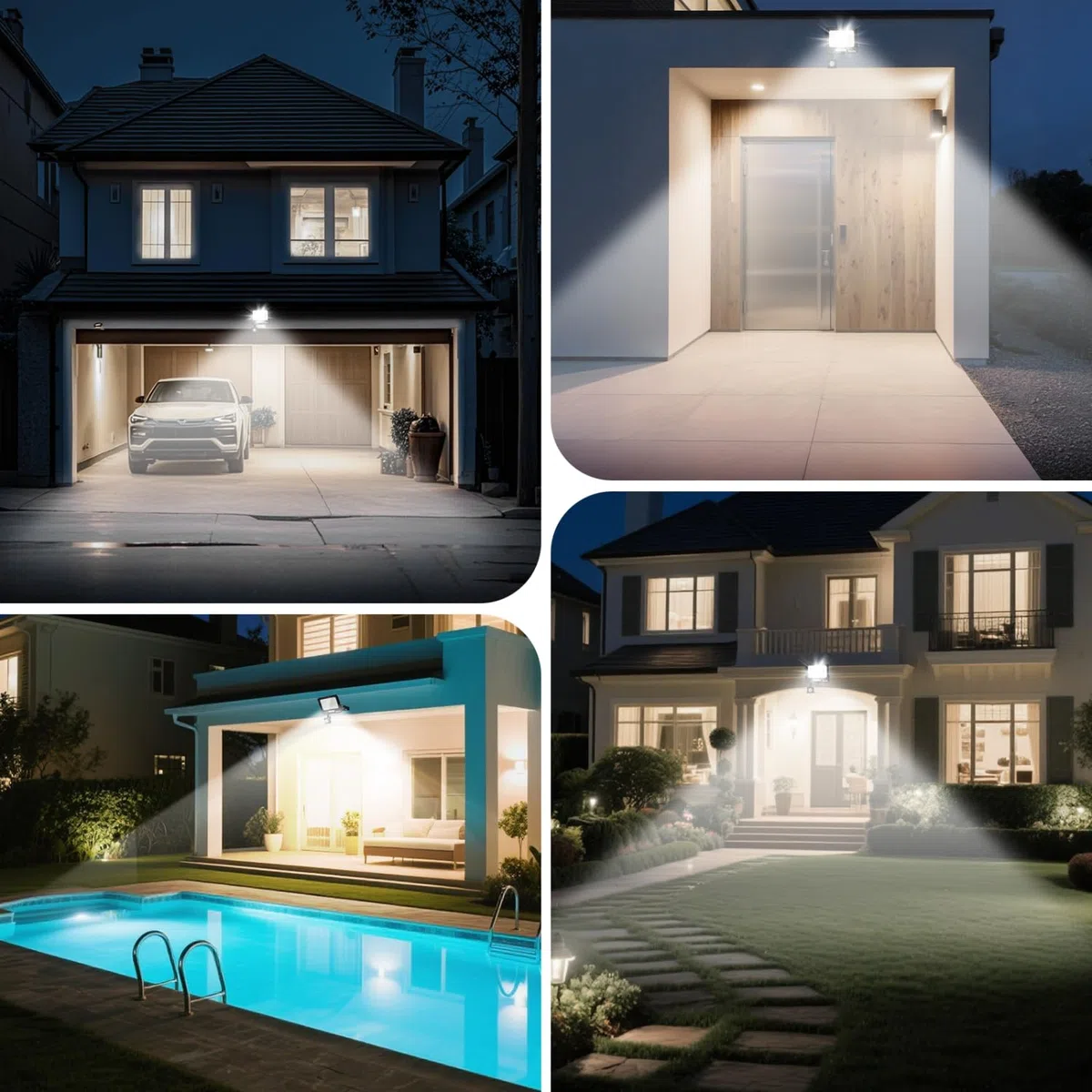Aigostar 20W Faretto LED da Esterno con Sensore di Movimento，2 pezzi，1650 LM，Bianco Naturale 4000K，IP65 Impermeabile Faretti Led per Interno，Giardino， Cortile，Patio，Garage