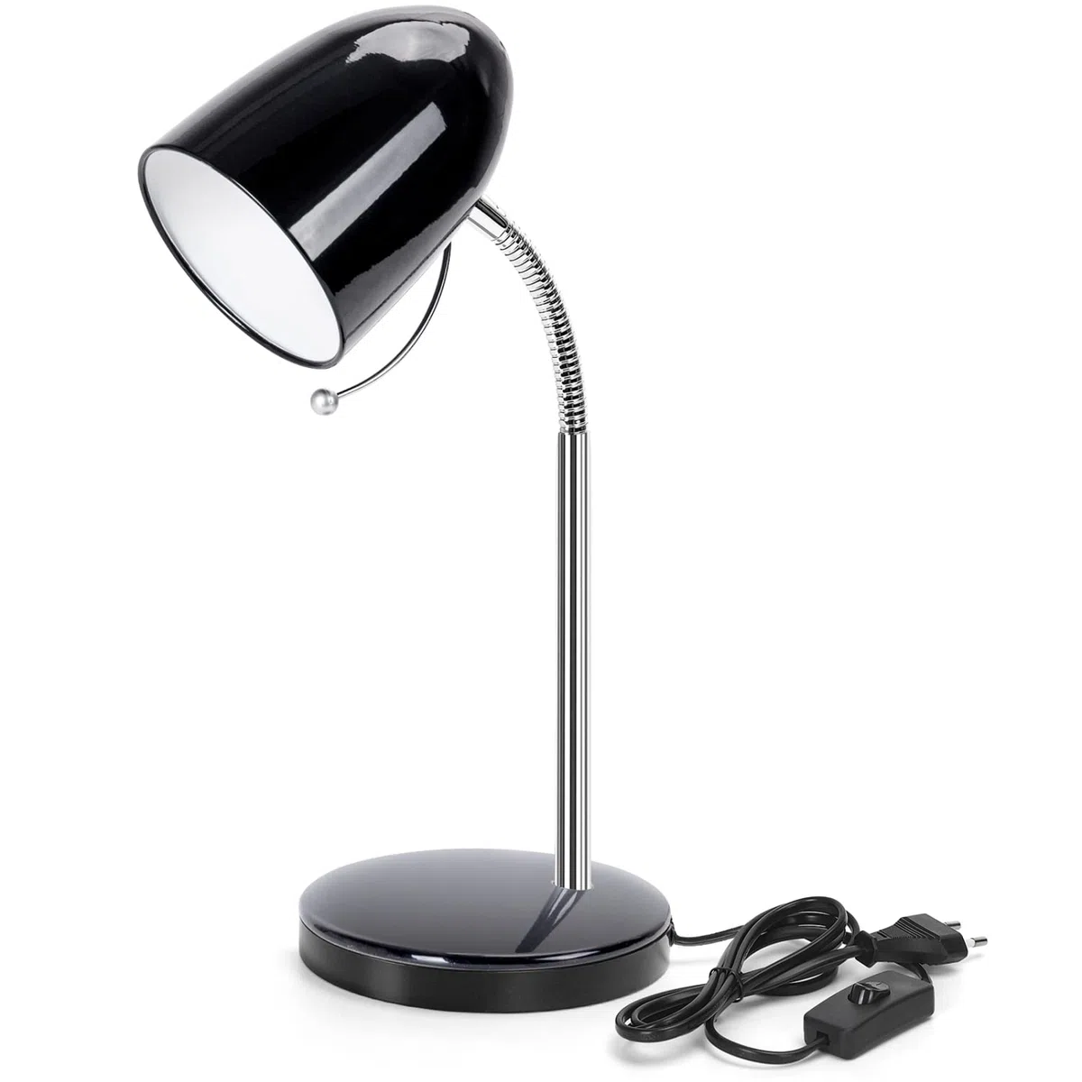 Aigostar Lampada da Scrivania Vintage, Lampada da Tavolo con Cavo da 153 cm, Lampadina Non Inclusa, Compatibile con Lampadine Modello E27, Nero